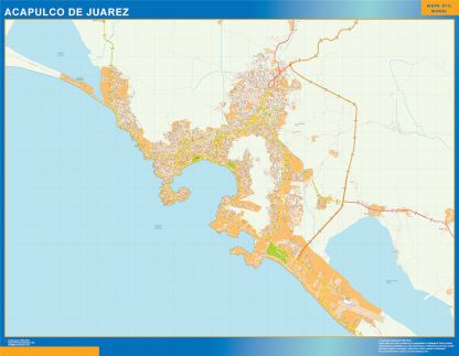 Acapulco de Juarez wandkaarten Mexico