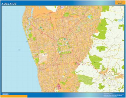 Adelaide gelamineerd wandkaarten