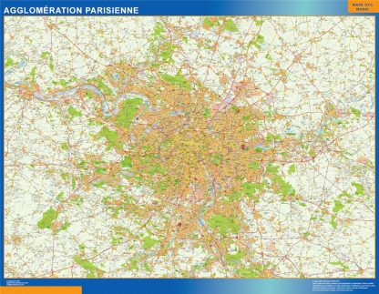 Agglomeration Parisienne gelamineerd wandkaarten