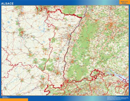 Alsace gelamineerd wandkaarten