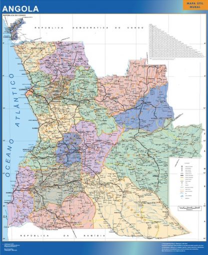 Angola wandkaarten
