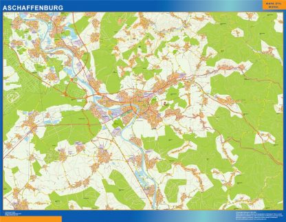 Aschaffenburg wandkaarten Duitsland