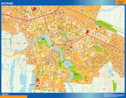 Astana gelamineerd wandkaarten