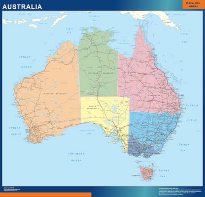 Australia wandkaarten