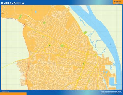 Barranquilla wandkaarten Colombia