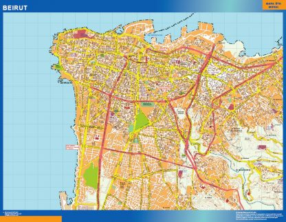 Beirut gelamineerd wandkaarten