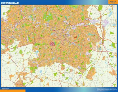 Birmingham gelamineerd wandkaarten