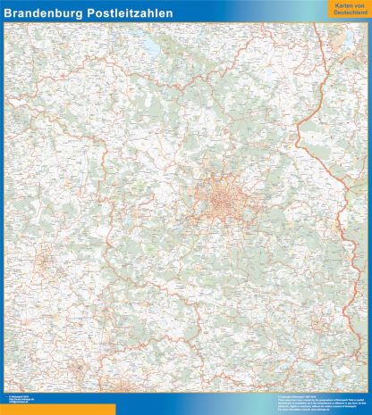 Brandenburg zip codes wandkaarten