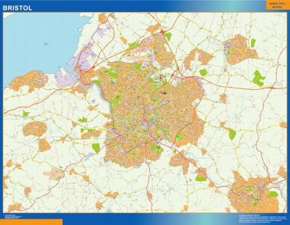 Bristol gelamineerd wandkaarten