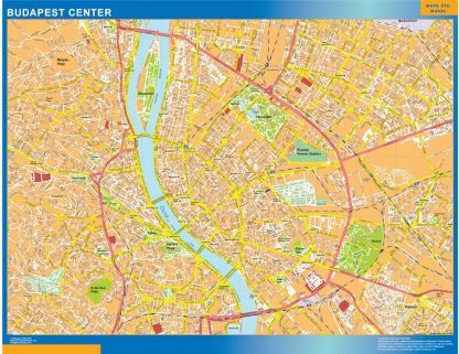 Budapest downtown wandkaarten