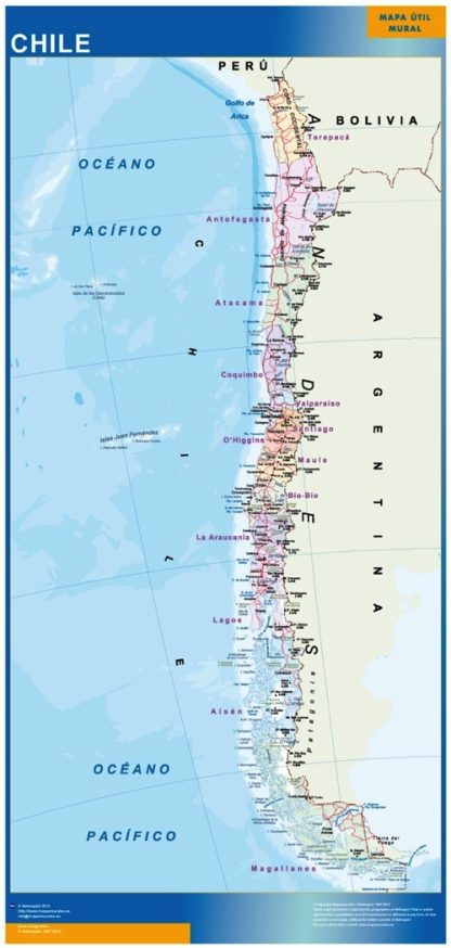 Chile wandkaarten