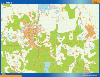 Cottbus wandkaarten Duitsland