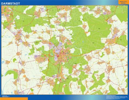 Darmstadt wandkaarten Duitsland