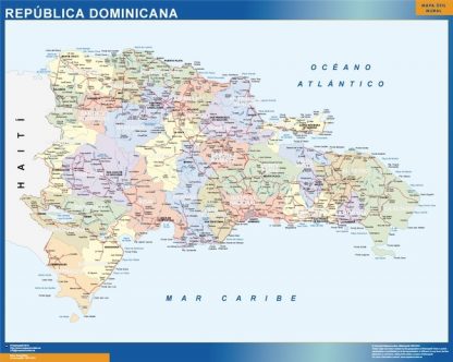 Dominican Republic wandkaarten