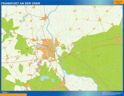 Frankfurt An Der Oder wandkaarten Duitsland