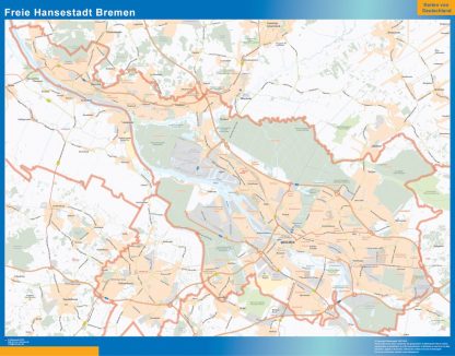 Freie Hansestadt Bremen wandkaarten