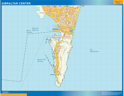 Gibraltar downtown wandkaarten