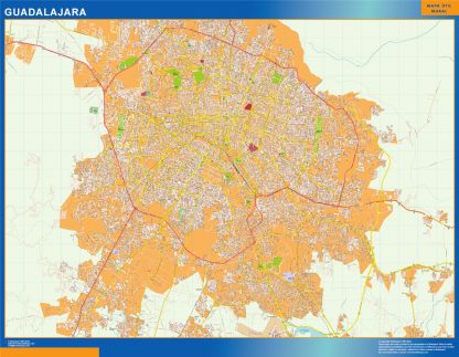 Guadalajara wandkaarten Mexico