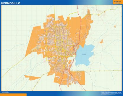Hermosillo wandkaarten Mexico