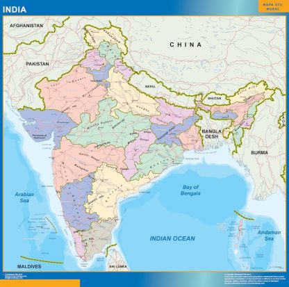 India wandkaarten