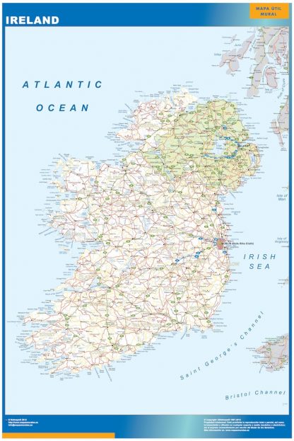Ireland wandkaarten