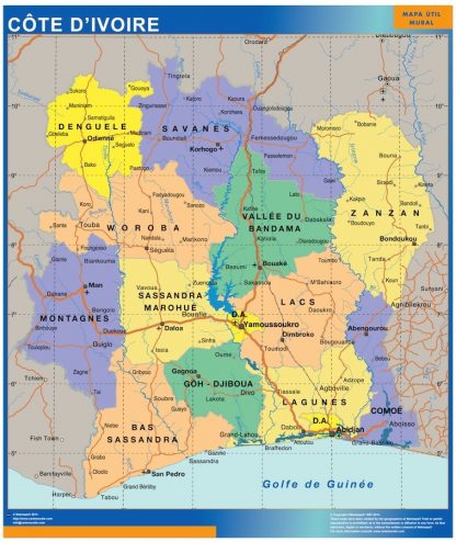 Ivory Coast wandkaarten