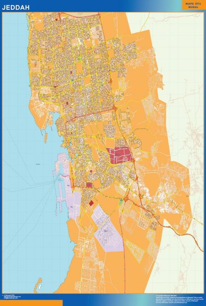 Jeddah wandkaarten Saoedi-Arabië