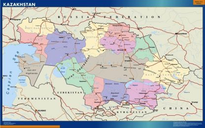 Kazakhstan wandkaarten