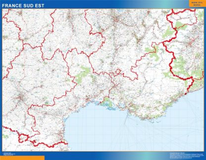 Languedoc Provence gelamineerd wandkaarten