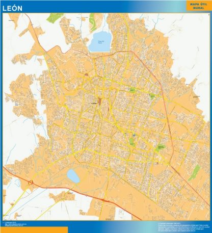 Leon Centro wandkaarten Mexico