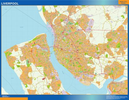 Liverpool gelamineerd wandkaarten