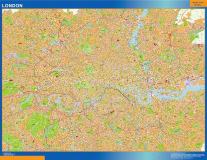 London gelamineerd wandkaarten