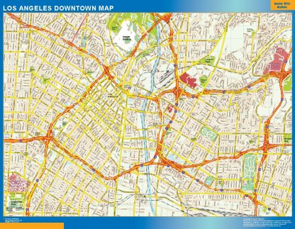 Los Angeles downtown wandkaarten