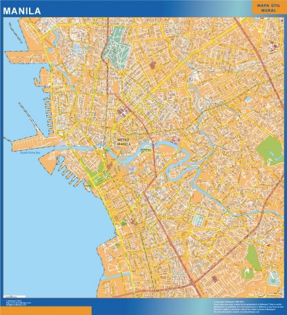 Manila gelamineerd wandkaarten