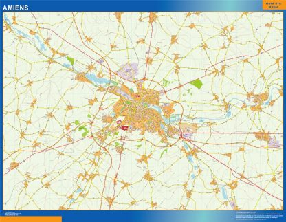 wandkaarten Amiens Frankrijk