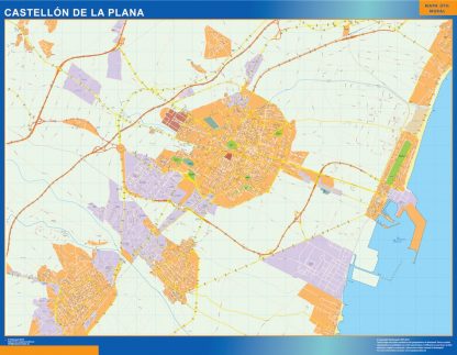 wandkaarten Castellon de la Plana Spanje