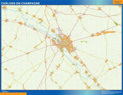 wandkaarten Chalons En Champagne Frankrijk