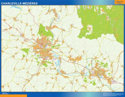 wandkaarten Charleville Mezieres Frankrijk