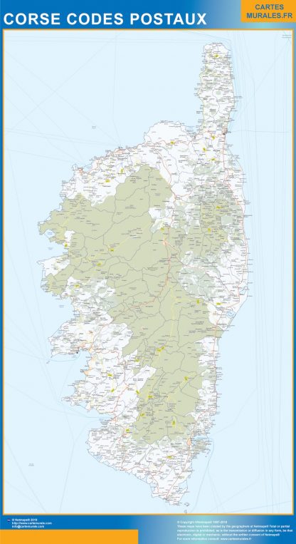 wandkaarten Corse zip codes