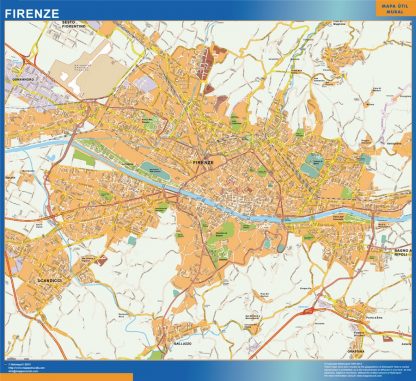 wandkaarten Firenze city Italië