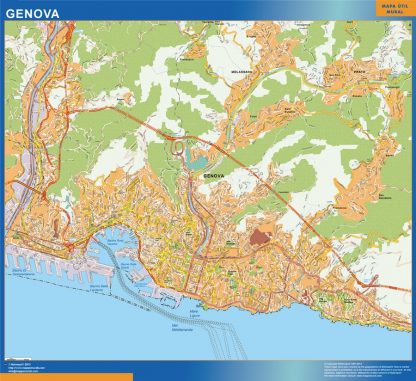 wandkaarten Genova city Italië