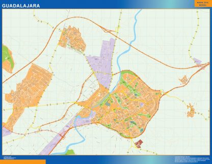 wandkaarten Guadalajara Spanje