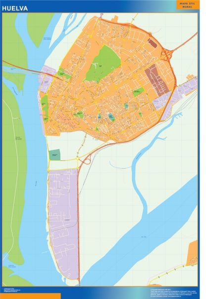 wandkaarten Huelva Spanje