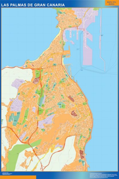 wandkaarten Las Palmas De Gran Canaria Spanje