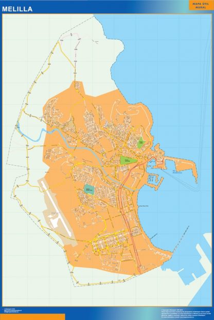 wandkaarten Melilla Spanje