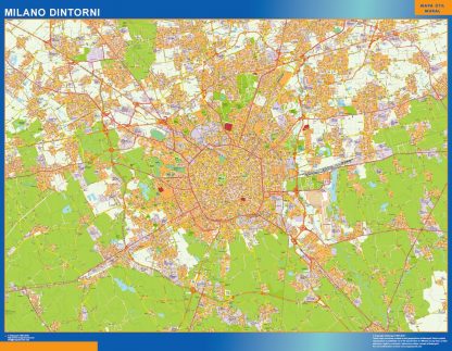 wandkaarten Milano Dintorni city Italië