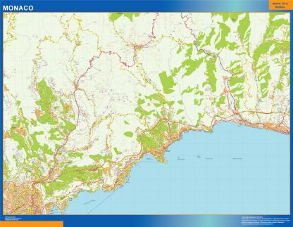 wandkaarten Monaco Frankrijk
