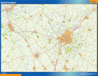 wandkaarten Montauban Frankrijk