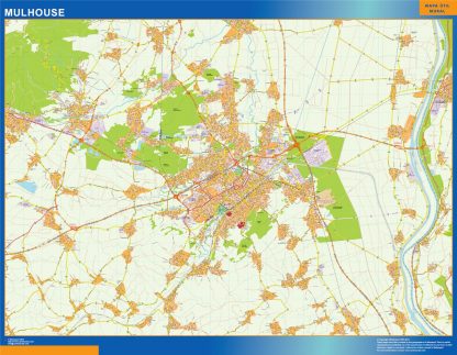 wandkaarten Mulhouse Frankrijk