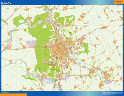 wandkaarten Nancy Frankrijk